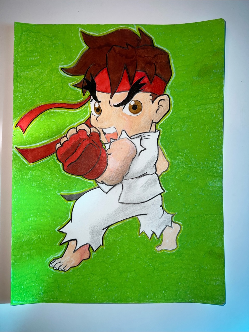 Ryu ( street fighter) hand drawn artwork